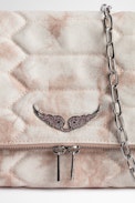 Borsa Rocky - Pochette écru trapuntata e délavé donna