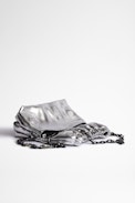 Borsa Rockyssime XS Metallic - Pochette in pelle di agnello argentata con manico a catena argentato donna