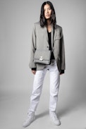 ZV Initiale Le City Bag - Women's leather bag with ZV street jacquard