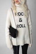 Knit Rock Clutch - Women's black knit cotton clutch bag