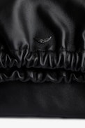 Rockyssime Bag - Women’s clutch bag in black smooth leather with two-tone metal chain