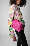 Borsa Rockyssime - Pochette in nylon rosa con catena in metallo donna