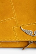Rock Suede Patchwork Clutch - Women’s clutch bag in yellow suede patchwork