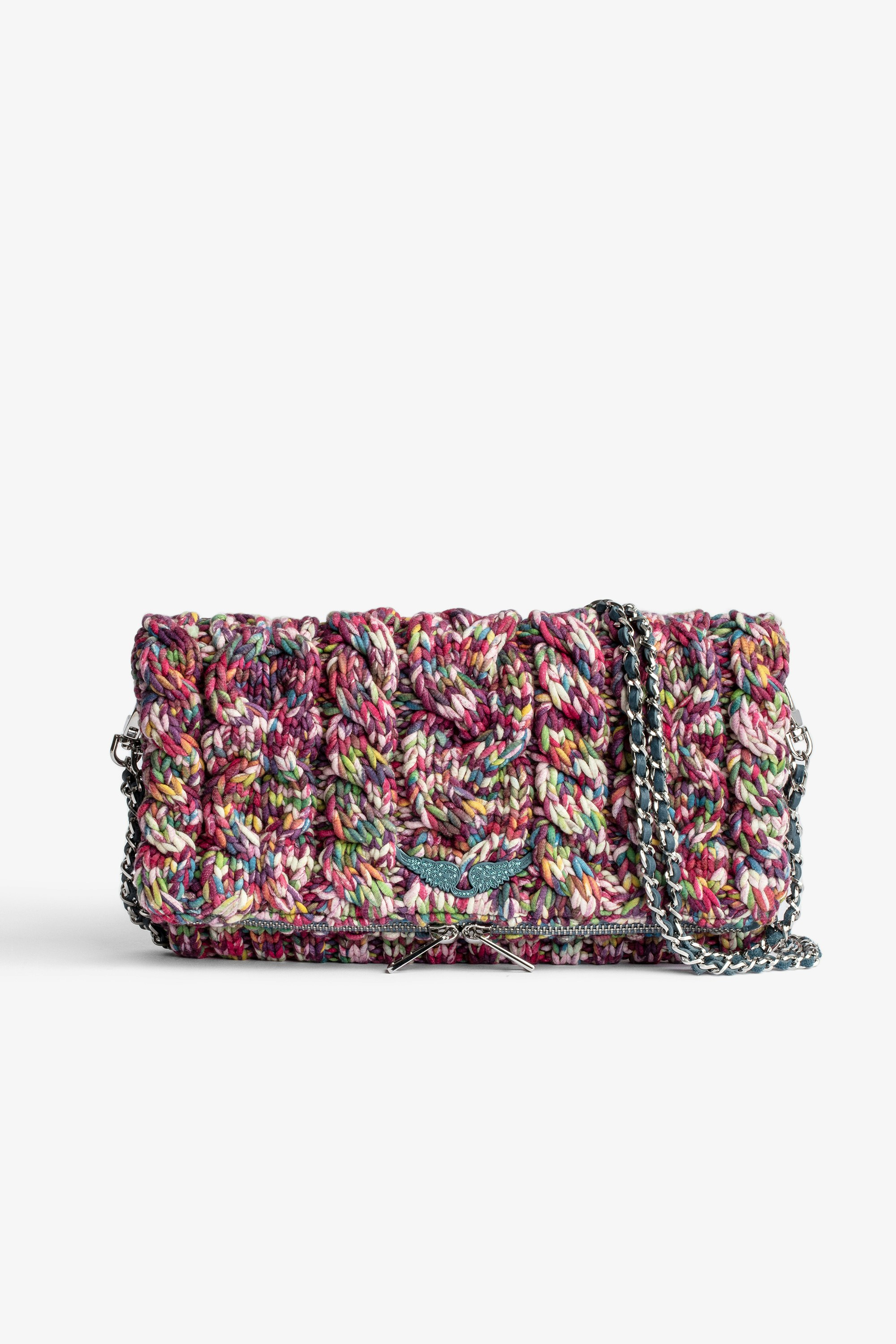 Rock クラッチバッグ Women's multicoloured knit cotton clutch bag