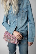 Rock Clutch - Women's multicoloured knit cotton clutch bag