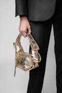 Le Cecilia XS Wrinkled Metal Bag - Women’s Le Cecilia small bag in metallic gold crinkled leather