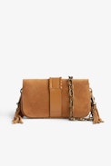 Kate Wallet Bag - Women's small bag in camel fringed suede