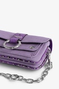Borsa Kate Wallet - Piccola borsa in tela di cotone viola con inserti effetto pitone - Donna
