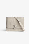 ZV Initiale Le City Bag - Women’s bag in ecru latticework leather with a shoulder strap and ZV clasp