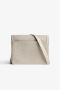 ZV Initiale Le City Bag - Women’s bag in ecru latticework leather with a shoulder strap and ZV clasp