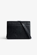 ZV Initiale Le City Bag - Women’s bag in black latticework leather with a shoulder strap and ZV clasp