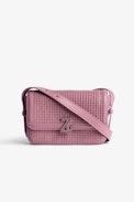 Le Mini ZV Initiale Bag  - Women’s small bag pink latticework leather with a shoulder strap and ZV clasp