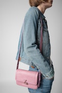 Le Mini ZV Initiale Bag  - Women’s small bag pink latticework leather with a shoulder strap and ZV clasp