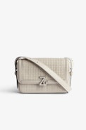 Le Mini ZV Initiale Bag  - Women’s small bag in ecru latticework leather with a shoulder strap and ZV clasp