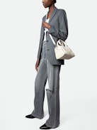 Soft Savage XS Sunny #2 Bag - Women's Voltaire small ecru python-effect leather bag with handle and shoulder strap
