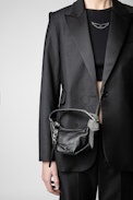 Le Cecilia Mini Bag  - Women’s Le Cecilia bag in black vegetable-tanned leather with Swarovski® crystal-embellished shoulder strap.
