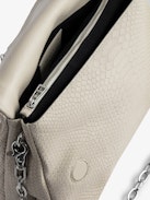 Rocky Soft Savage Bag - Women’s bag in ecru python-effect leather with a chain shoulder strap