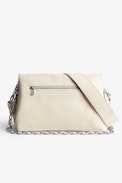 Rocky Bag - Women's bag in ecru grained leather with chain shoulder strap
