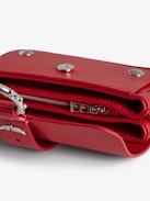 Kate Wallet Bag - Designed by Kate Moss for Zadig&Voltaire.  Women’s red smooth leather mini bag with metal chain and iguana-embossed leather loop.