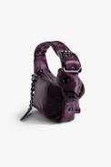 Le Cecilia XS Obsession Bag - Women’s small burgundy smooth leather bag with shoulder strap and metal C buckle.