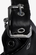 Borsa Le Cecilia XS Obsession - Piccola borsa in pelle liscia nera con tracolla e fibbia in metallo a C da donna.