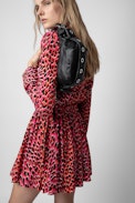 Borsa Le Cecilia XS Obsession - Piccola borsa in pelle liscia nera con tracolla e fibbia in metallo a C da donna.