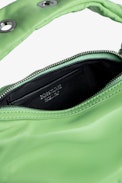 Le Cecilia XS Obsession Bag - Women’s small green smooth leather bag with shoulder strap and metal C buckle.