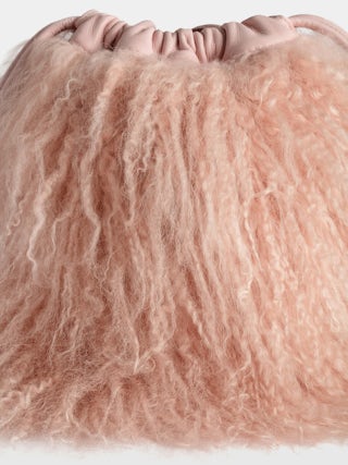 Rock To Go Frenzy Shearling Bag - Small bucket bag with drawstring and shoulder strap.