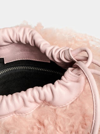 Rock To Go Frenzy Shearling Bag - Small bucket bag with drawstring and shoulder strap.