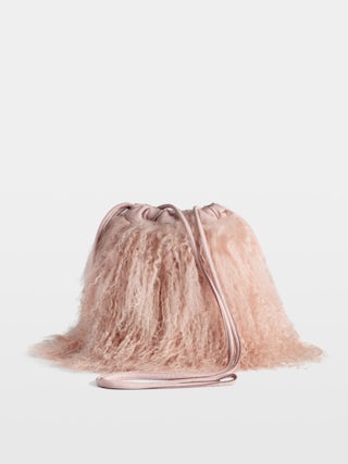Rock To Go Frenzy Shearling Bag - Small bucket bag with drawstring and shoulder strap.