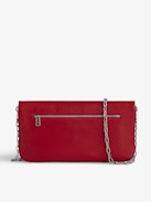 Pochette Rock Eternal - Pochette in pelle liscia rossa con doppia tracolla in pelle e catena.