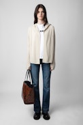 Le Borderline Leopard Bag - Women’s reversible tote bag in brown leopard-print patent leather with handle and metal wings.