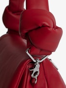 Borsa Rocky Eternal - Borsa in pelle liscia rossa con cinghia annodata e tracolla con catena.