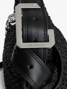 Le Cecilia XS Bag - Small black basket-style bag with leather shoulder strap and metallic C buckle.