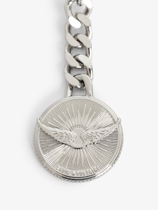 Sunny Pass Vintage Patent Card Holder - Vintage patent leather card holder with medallion charm and wing signatures.