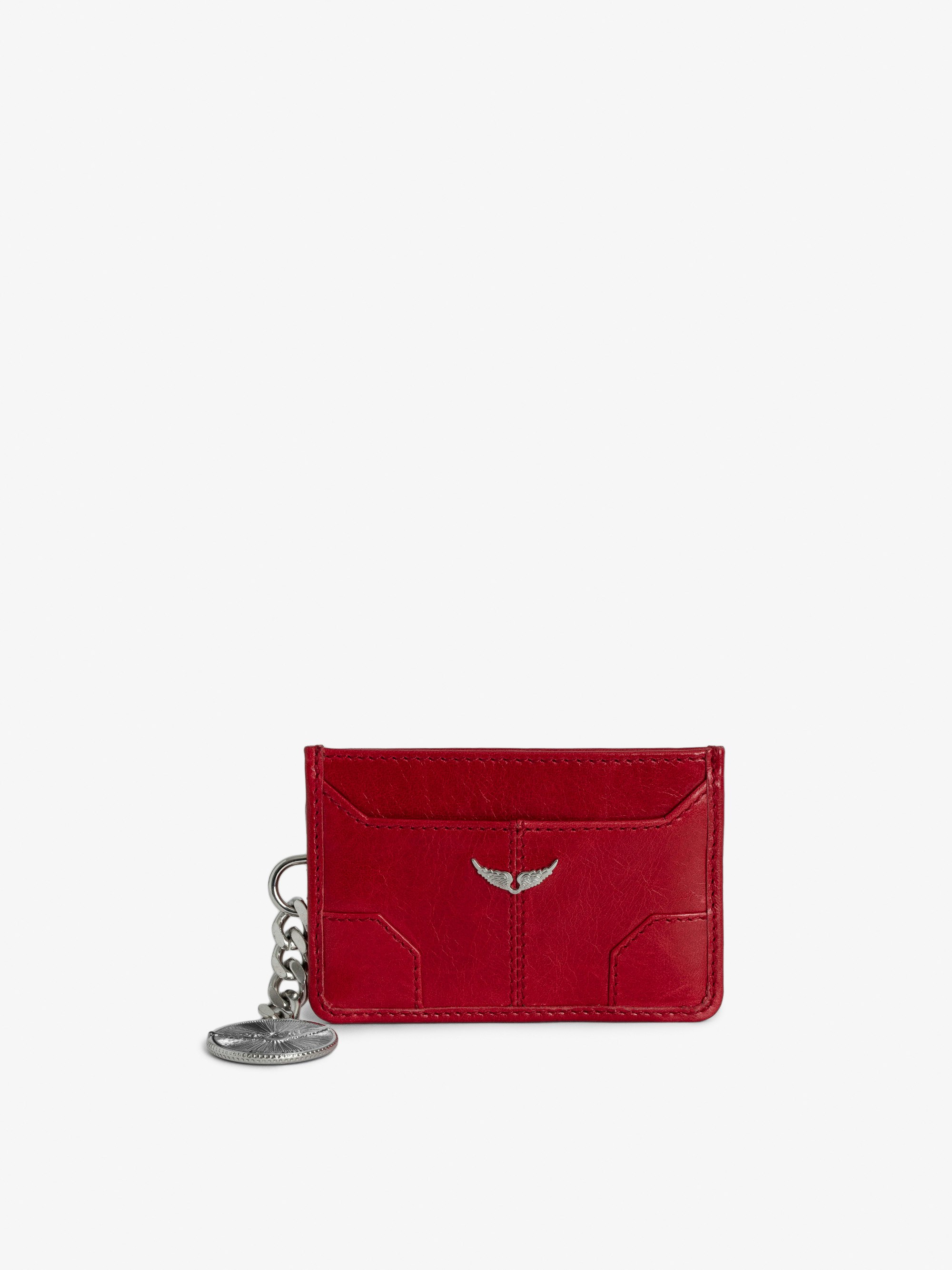 Sunny Pass Card Holder - Vintage-effect patent leather card holder with medallion charm and signature wings.