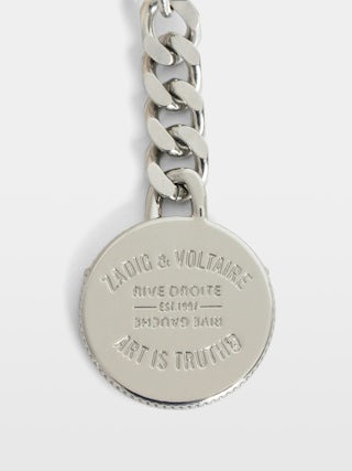 Sunny Mini Vintage Patent Wallet - Vintage-effect patent leather card holder with medallion charm and wing signatures.