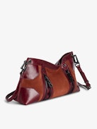 Sunny Moody Bag - Brown suede bag with shoulder strap, contrasting panels and signature wings.
