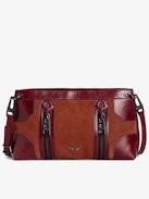 Sunny Moody Bag - Brown suede bag with shoulder strap, contrasting panels and signature wings.