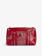 Sunny Mood Studs Bag - Vintage-effect patent leather bag with studs, medallion charm and signature wings.