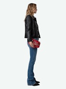Sunny Mood Studs Bag - Vintage-effect patent leather bag with studs, medallion charm and signature wings.