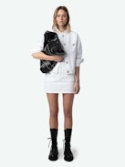 Sunny Hobo Bag - Vintage-effect patent leather hobo bag with handle and signature wings.