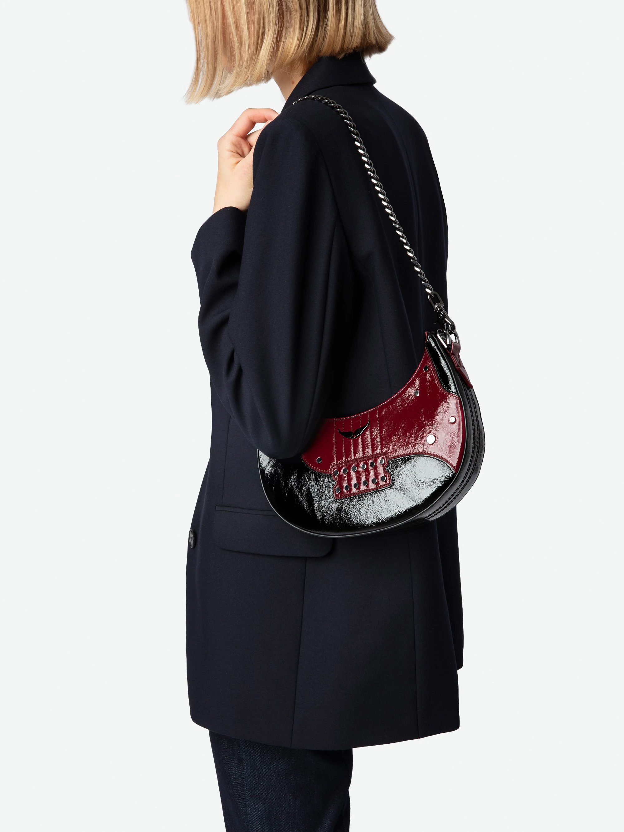 Sac Zadig & Voltaire Occasion – Bandoulière En Daim Vert, Bon État – Marque Française