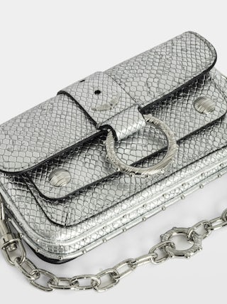Sac Kate Wallet Wild - Designed by Kate Moss for Zadig&Voltaire. Mini sac en cuir métallisé effet python à anneau et chaîne.