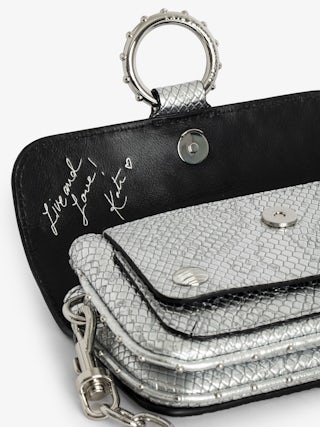 Sac Kate Wallet Wild - Designed by Kate Moss for Zadig&Voltaire. Mini sac en cuir métallisé effet python à anneau et chaîne.