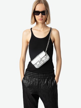 Sac Kate Wallet Wild - Designed by Kate Moss for Zadig&Voltaire. Mini sac en cuir métallisé effet python à anneau et chaîne.