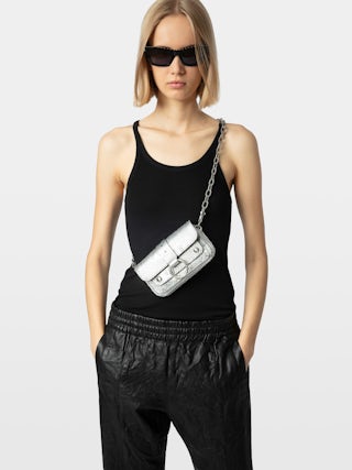 Sac Kate Wallet Wild - Designed by Kate Moss for Zadig&Voltaire. Mini sac en cuir métallisé effet python à anneau et chaîne.