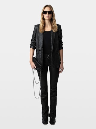 Pochette Rock Matelassée - Pochette iconique rock en cuir matelassé.