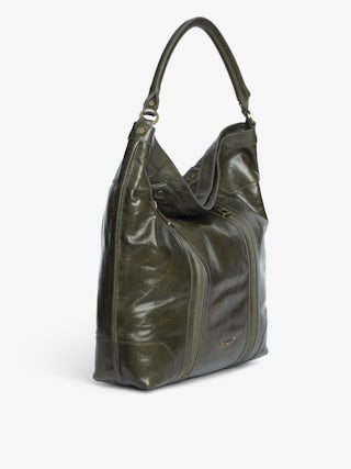 Sunny Hobo Vintage Patent Bag - Hobo bag in vintage-inspired patent leather with wing signature.