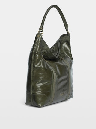 Sunny Hobo Vintage Patent Bag - Hobo bag in vintage-inspired patent leather with wing signature.
